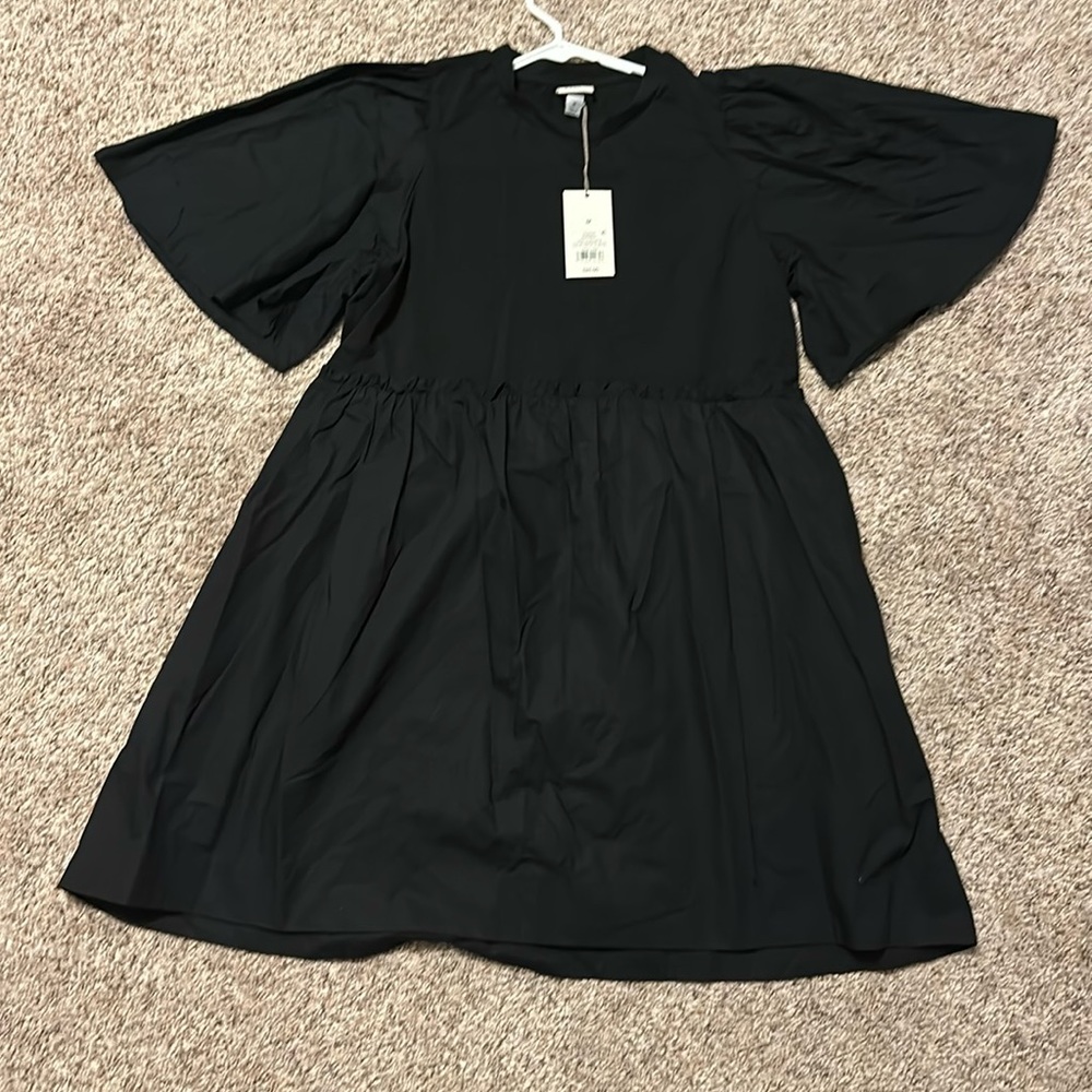 Flutter Short Sleeve Knit Woven Dress